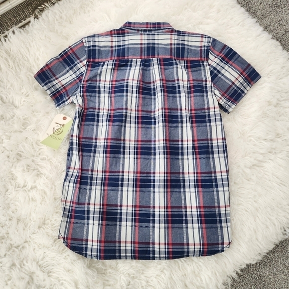 Class Club Boy's Short Sleeve Plad Button down shirt. Size 10/12. New. C1 - Picture 3 of 7